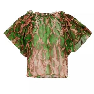 Ulla Johnson Annemarie Silk Printed Top